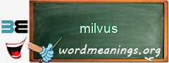 WordMeaning blackboard for milvus